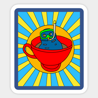 Coffee Cup Bathing Drinking Crazy Sticker